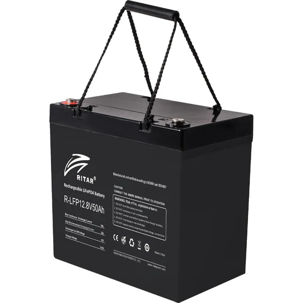 Ritar Lithium 12V LiFePO4-batteri 50Ah med 50A BMS