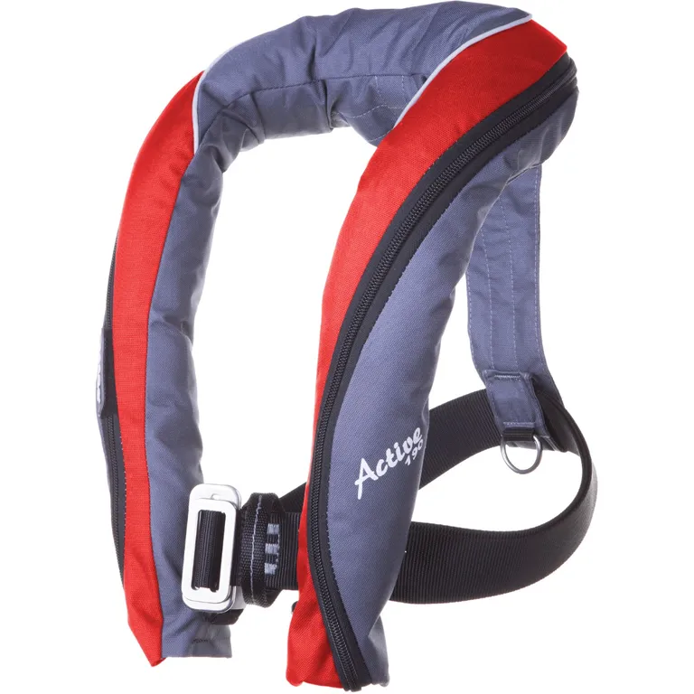 Seago Active oppblåsbar redningsvest med selefeste 190N (rød/grå)